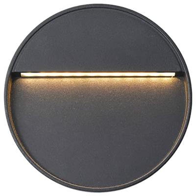 LED-buitenwandlampen 2 st 3 W rond zwart LED-buitenwandlampen 2 st 3 W rond zwart