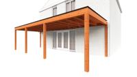 Trendhout Aanbouwveranda Modena 890x365 cm- Plat dak- Hout- Trendhout - thumbnail