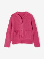 Vestje voor meisjes van fijn, schuimig breisel koraal - thumbnail