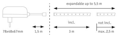Paulmann MaxLED Basic Daylight 79856 LED-strip basisset Met connector (male) 24 V 3 m Daglichtwit 1 stuk(s) Paulmann MaxLED Basic Daylight 79856 LED-strip basisset Met connector (male) 24 V 3 m Daglichtwit 1 stuk(s)