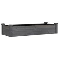 Plantenbak verhoogd met voering 120x45x25 cm vurenhout grijs - thumbnail