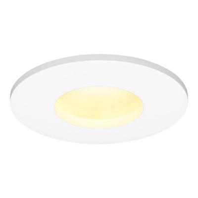 Barcelona - LED platte inbouwspots met lage inbouwdiepte 60mm - 6 Watt 570 Lumen - 2700K Warm wit - GU10 LED Module - Dimbaar - Rond - IP44 voor badkamer, buiten en binnen - Wit