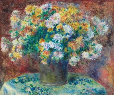 Schilderij - Pierre-Auguste Renoir - Chrysanten, 1881/82, 90x70cm.
