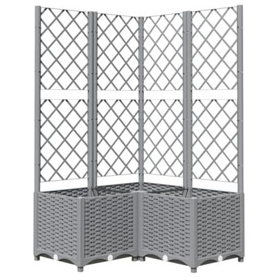 Plantenbak met latwerk 80x80x136 cm polypropeen lichtgrijs Plantenbak met latwerk 80x80x136 cm polypropeen lichtgrijs