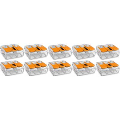 WAGO - Lasklem Set 10 Stuks - 3 Polig met Klemmetjes - Oranje