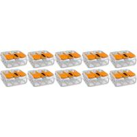 WAGO - Lasklem Set 10 Stuks - 3 Polig met Klemmetjes - Oranje - thumbnail