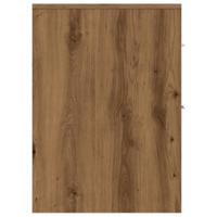 Badkamerkast smal met wielen bewerkt hout artisanaal eikenkleur - thumbnail