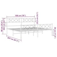 Bedframe met hoofd- en voeteneinde metaal wit 193x203 cm - thumbnail