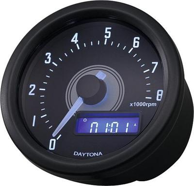 DAYTONA toerenteller "velona 60 dark". speedometer velona dark,b led-white 8000u/min