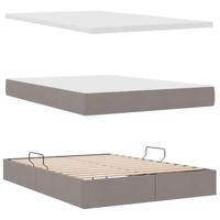 Opbergbed met matras met matras Taupe 140 x 200 cm Bewerkt hout - thumbnail
