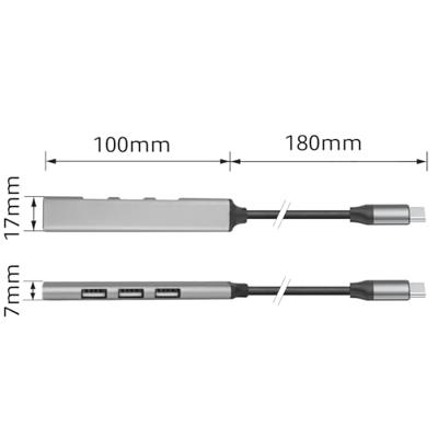ACT USB-C hub. 3x USB-A 2.0 en 1x USB-A 3.0 - thumbnail