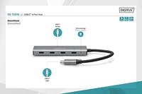 Digitus DA-70246 USB 3.1 Gen 1-hub 4 poorten Met aluminium behuizing Donkergrijs - thumbnail