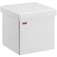 Opvouwbare poef met opslag wit - thumbnail