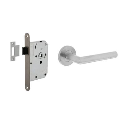 Intersteel Deurbeslag set loopslot RVS + deurklink Jura geborsteld RVS Intersteel Deurbeslag set loopslot RVS + deurklink Jura geborsteld RVS