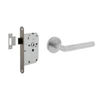 Intersteel Deurbeslag set loopslot RVS + deurklink Jura geborsteld RVS - thumbnail