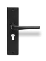 Deurklink Arcos massief zwart op langschild PC55 - thumbnail