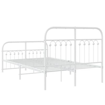 Bedframe met hoofd- en voeteneinde metaal wit 120 x 190 cm - thumbnail