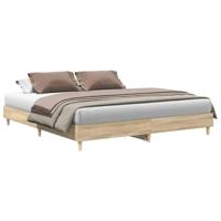Bedframe zonder matras hout sonoma eikenkleurig 160x200 cm - thumbnail