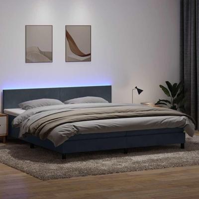 Boxspring met matras en LED fluweel donkergrijs 180x210 cm
