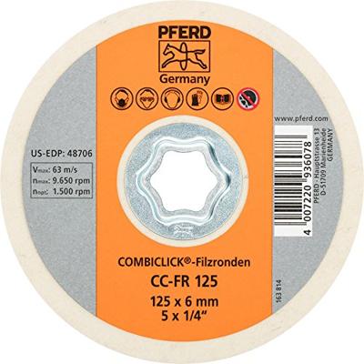 PFERD TOOLS 42003025 Combiclick viltschijf CC-FR Ø 125 mm voor voor- en hoogglanspolijsten met haakse slijpers Diameter 125 mm PFERD TOOLS 42003025 Combiclick viltschijf CC-FR Ø 125 mm voor voor- en hoogglanspolijsten met haakse slijpers Diameter 125 mm