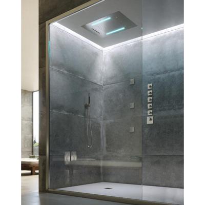 Hoofddouche Hotbath Mate 48x63 cm Triple Met Twist Inbouw LED Geborsteld Nikkel