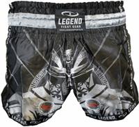 Legend Sports Kickboksshort Spartan Unisex Satijn Grijs Maat Xl - thumbnail