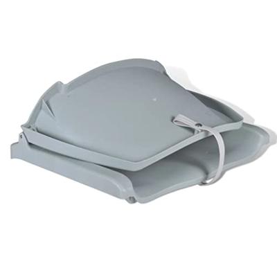 Opklapbare bootstoel met blauw-wit kussen 48x51x41 cm - thumbnail