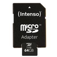 Micro SD kaart met adapter INTENSO 3413490 64 GB 64 GB - thumbnail