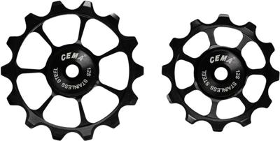 Cema derailleurwieltjes alu sram eagle 12v-rvs-zwart