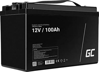 Green Cell Loodaccu 12 V 100 Ah Loodvlies (AGM) (b x h x d) 330 x 224 x 171 mm M6-schroefaansluiting Cyclusbestendig, Onderhoudsvrij