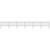 Tuinhek met speren bovenkant 10,2x1 m staal zwart - thumbnail