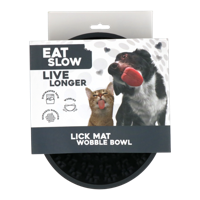 Eat Slow Live Longer Lick Mat Wobble Bowl Grijs - thumbnail