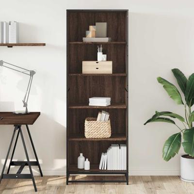 Boekenkast 60x35x170,5 cm bewerkt hout bruin eikenkleurig