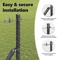 VidaXL Afrasteringspaal grijs 10 x 1,4 m (25 mm gaas) staal en pvc - thumbnail