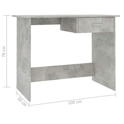 VidaXL Bureau 100x50x76 cm bewerkt hout betongrijs VidaXL Bureau 100x50x76 cm bewerkt hout betongrijs