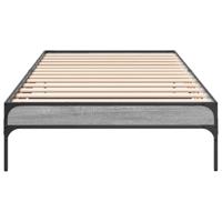 Bedframe bewerkt hout en metaal grijs sonoma eiken 75x190 cm - thumbnail