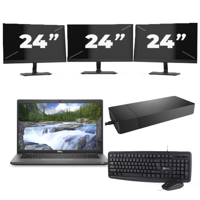 Dell Latitude 7330 - Intel Core i5-12e Generatie - 13 inch - 16GB RAM - 256GB SSD - Windows 11 Home + 3x 24 inch Monitor - thumbnail