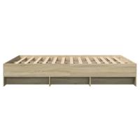 Bedframe zonder matras hout sonoma eikenkleurig 150x200 cm - thumbnail