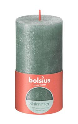 Bolsius shimmer rustiekkaars 130/68 oxid blue