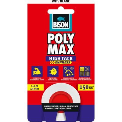 Polymax tape wit 19mmx1,5m Bison - Bison
