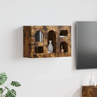 Hangkast met plank Gerookt eiken 60 x 20 x 40 cm Bewerkt hout