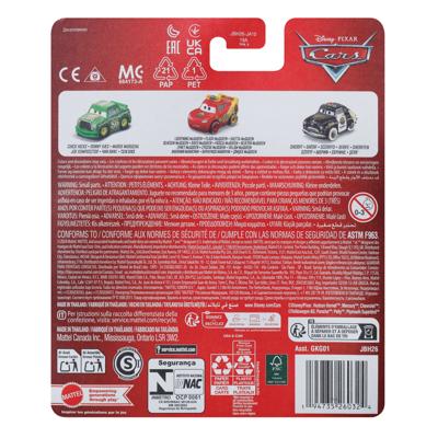 Mattel Disney pixar cars mini racers auto's, 3st.