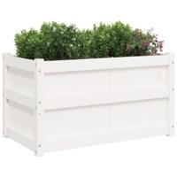 Plantenbak 90x50x50 cm massief grenenhout wit - thumbnail