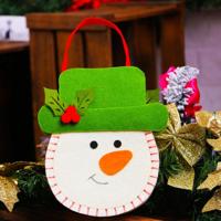 Creatieve Cartoon nieuwe stijl kerst decoratie Santa Gift Bag sneeuwpop patroon Non-woven stof Apple geschenken handtassen - thumbnail
