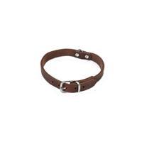 Lederen honden halsband bruin - 57 cm x 20 mm - thumbnail
