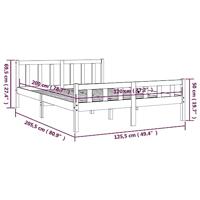 Bedframe massief hout grijs 120x200 cm - thumbnail