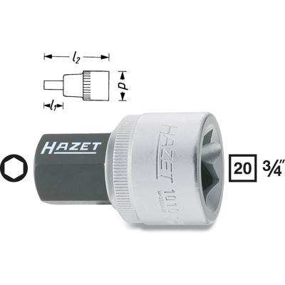 HAZET Dopsleutelbit 1010-17 · 3/4 inch (20 mm) vierkant hol · Binnen-zeskant-profiel · SW 17 mm
