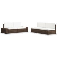 VidaXL 4-delige loungeset poly rattan bruin - thumbnail
