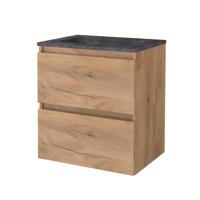 Badmeubelset Aquasplash Salt 60x46 cm Greeploos 2 Lades Met Wastafel Hardsteen Whisky Oak Aquasplash - thumbnail