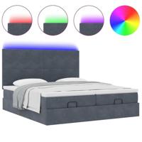 Ottoman bed met matrassen en LED's 200x200cm fluweel - thumbnail